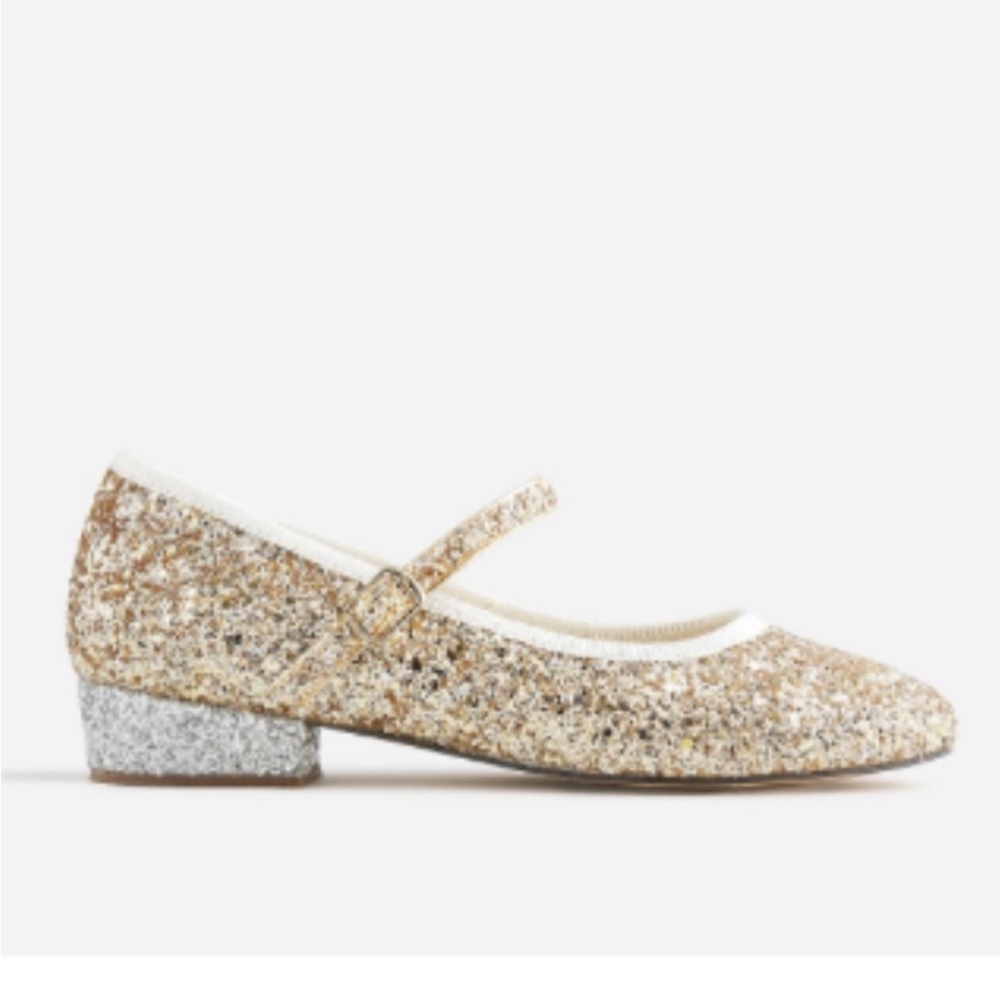 CREWCUTS Gold and Silver Glitter Mary Jane Shoes
